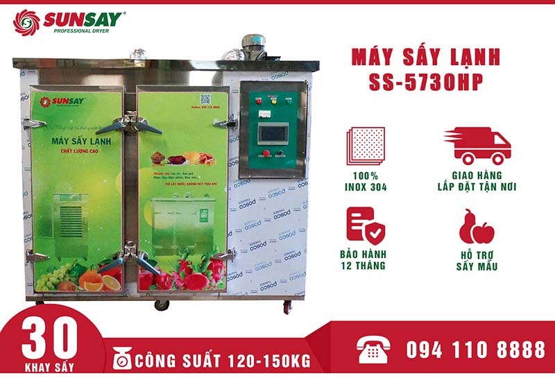 Refrigeration dryer 40 trays with a capacity of 150 kg