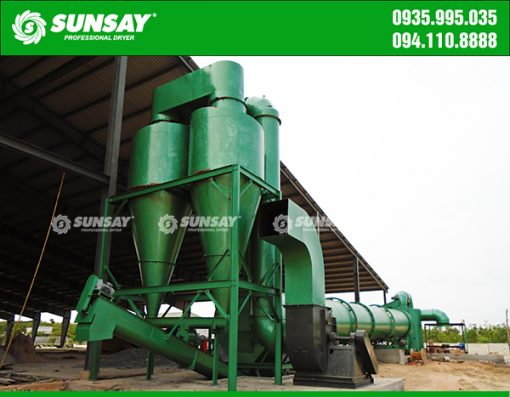 Rotary barrel dryer dries sawdust for efficient output moisture