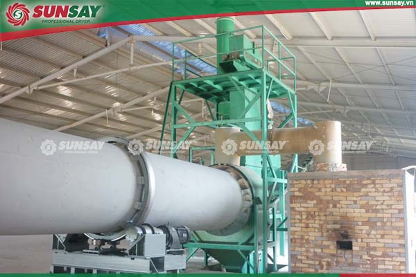 Sand drying drum dryer