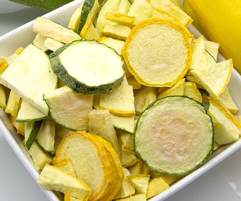 Dried squash with a cold dryer