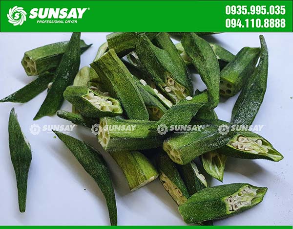 Crispy Dry Sublimation Okra – Okra after drying with SUNSAY  sublimation dryer