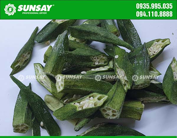 Crispy Dry Sublimation Okra – Okra after drying with SUNSAY sublimation dryer