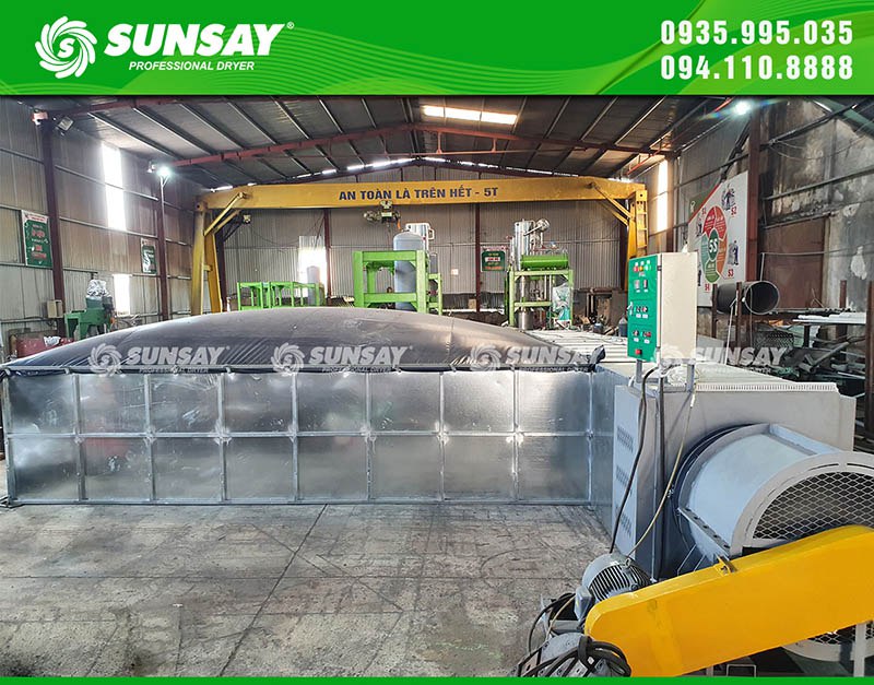 Installing a 10-ton horizontal rice dryer in Ha Nam
