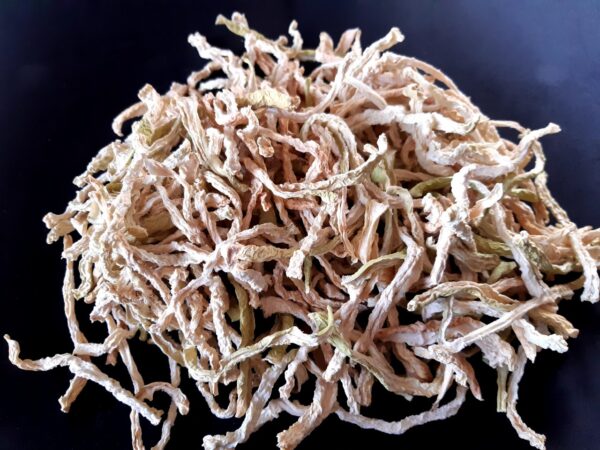 Dried white radish is a long, crunchy, and delicious snack