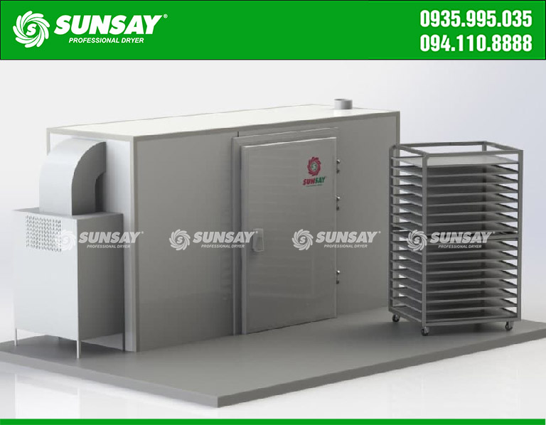 500kg/batch dryer for small and medium-sized processing facilities that does not take up much space