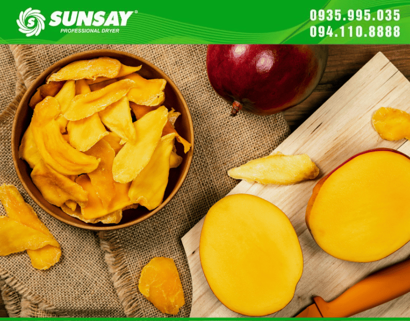 Australian mango dried with SUNSAY cold dryer still retains its beautiful, golden color